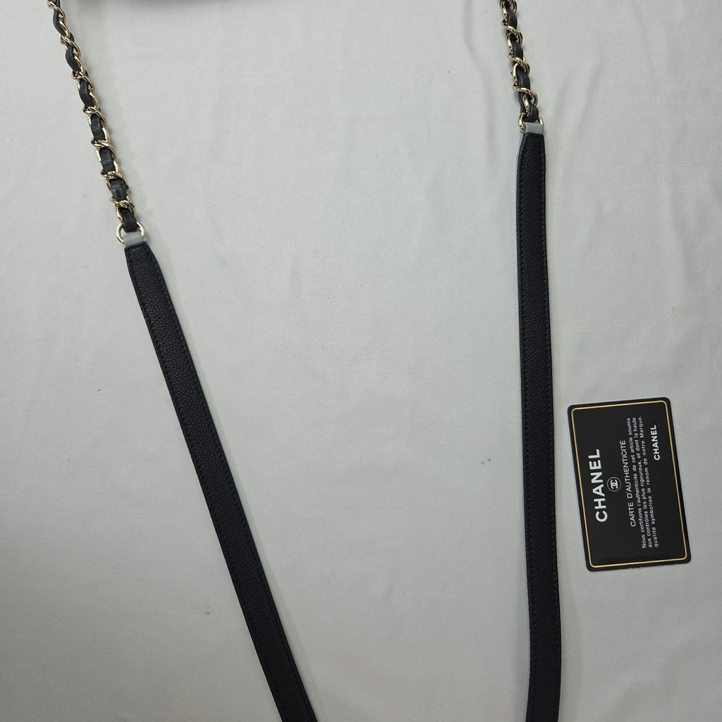 Chanel Chanel Handle & Crossbody Caviar Black Gold