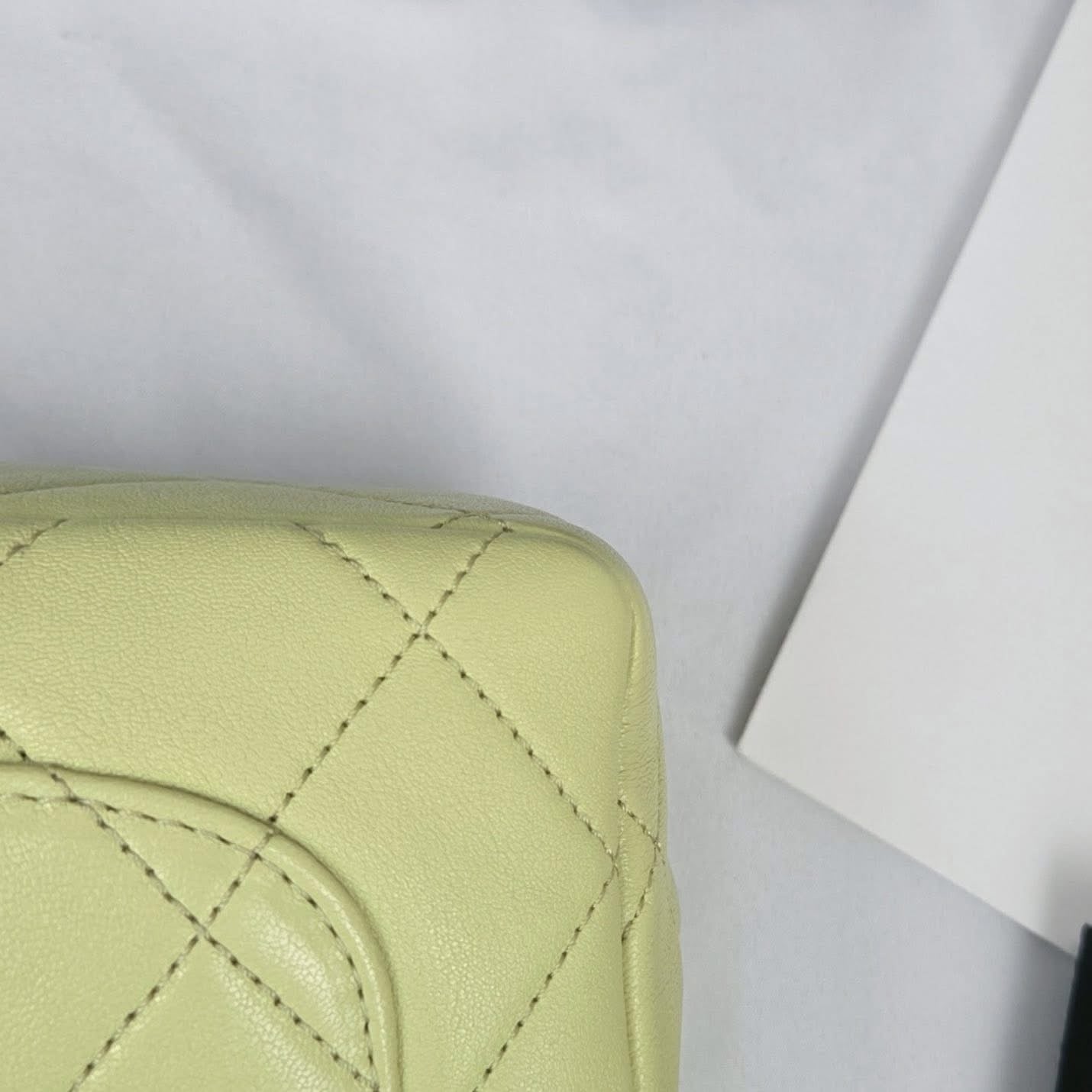 Chanel Top Handle Crossbody Lime Green GHW