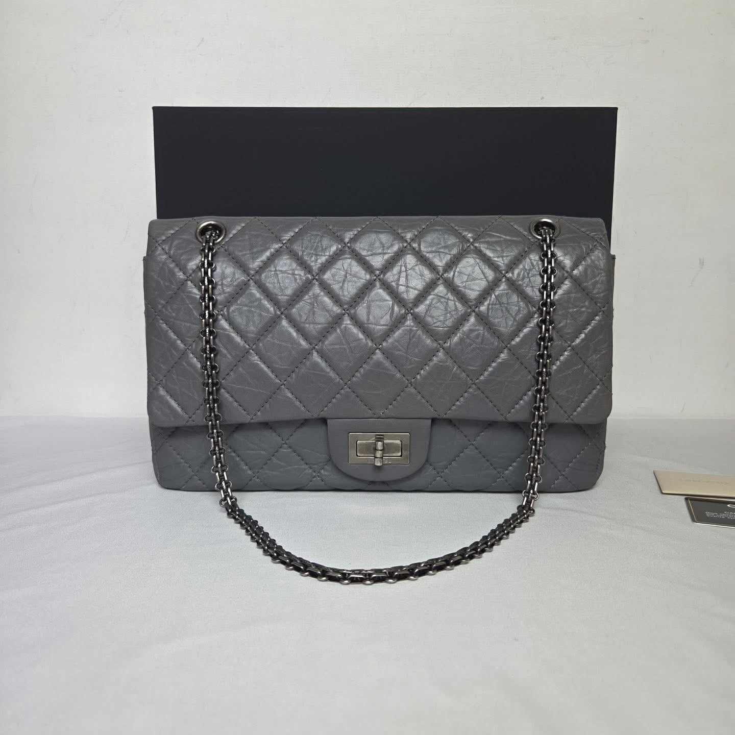 Chanel 2.55 Reissue Large Calfskin Charcoal Grey Series 14