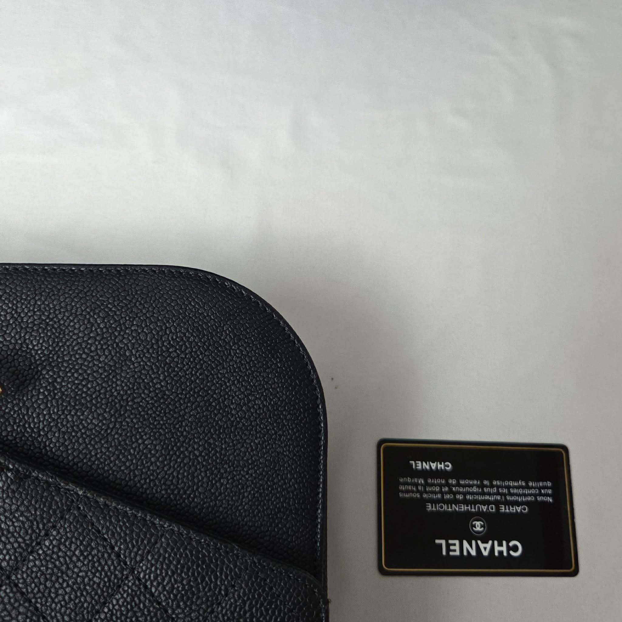 Chanel Chanel Handle & Crossbody Caviar Black Gold