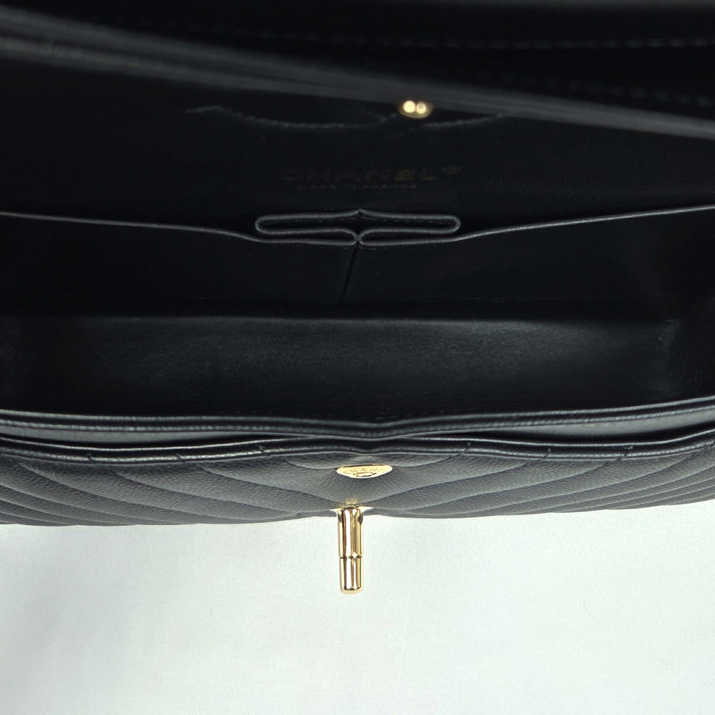 Chanel Classic Medium Caviar Black Gold