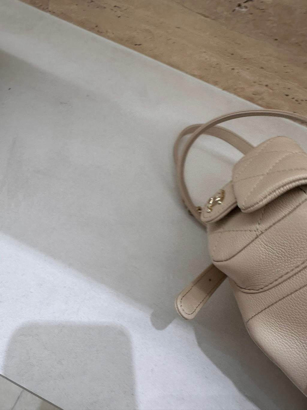 Chanel Small Backpack Microchip Champagne Gold
