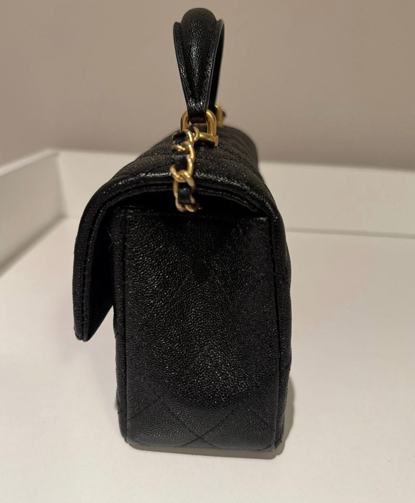 Chanel New Mini Top Handle Black Caviar