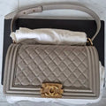 Chanel Boy Medium Caviar (Taupe)
