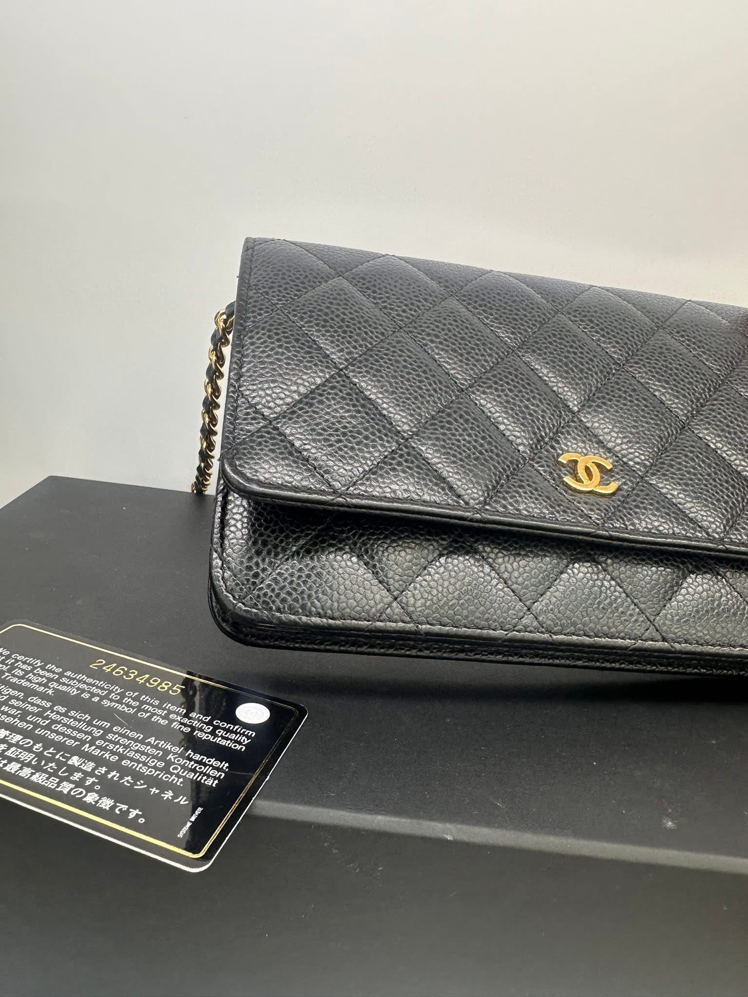 Chanel Classic Wallet on Chain WOC Black Caviar GHW Series 24