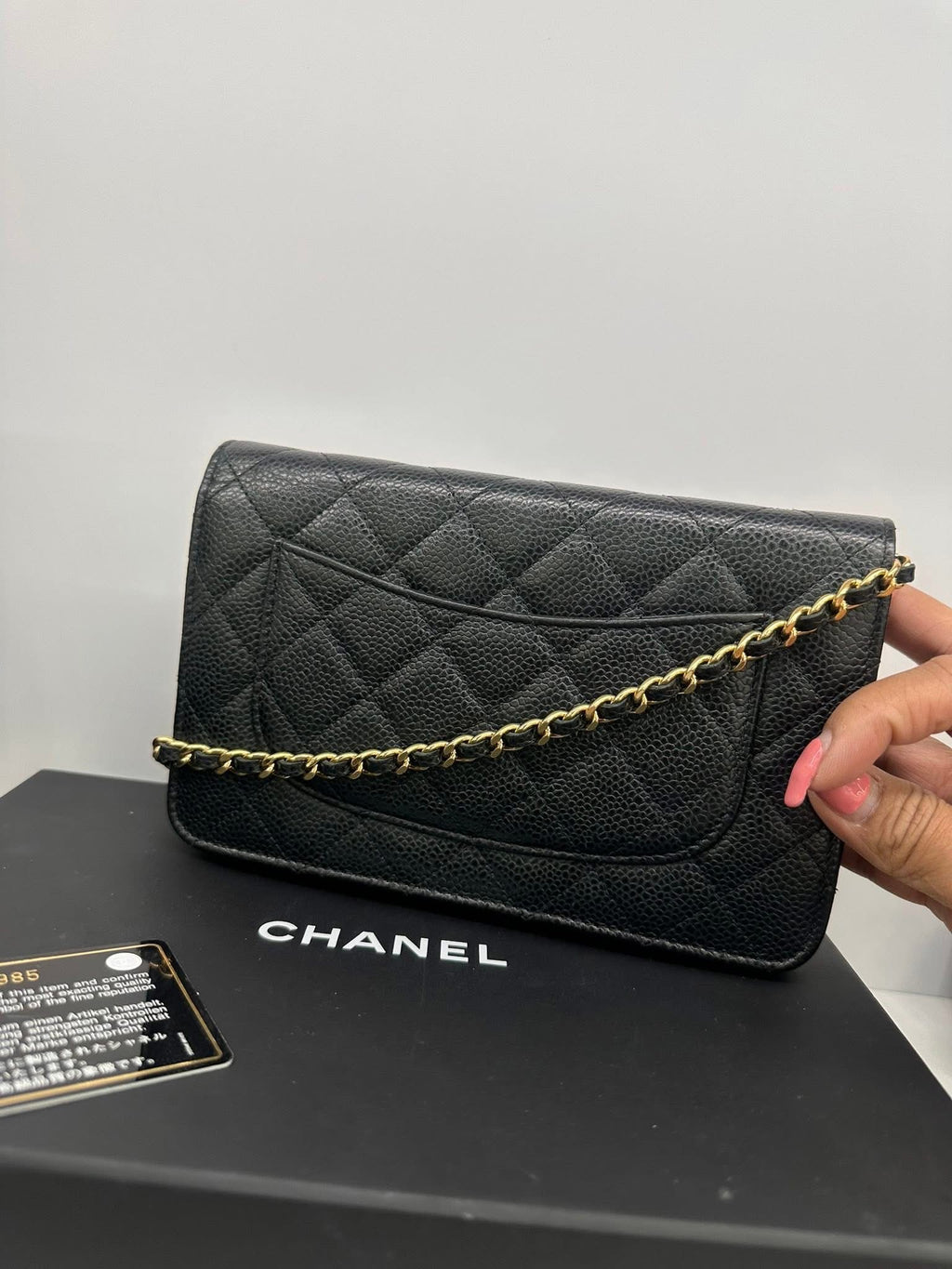 Chanel Classic Wallet on Chain WOC Black Caviar GHW Series 24