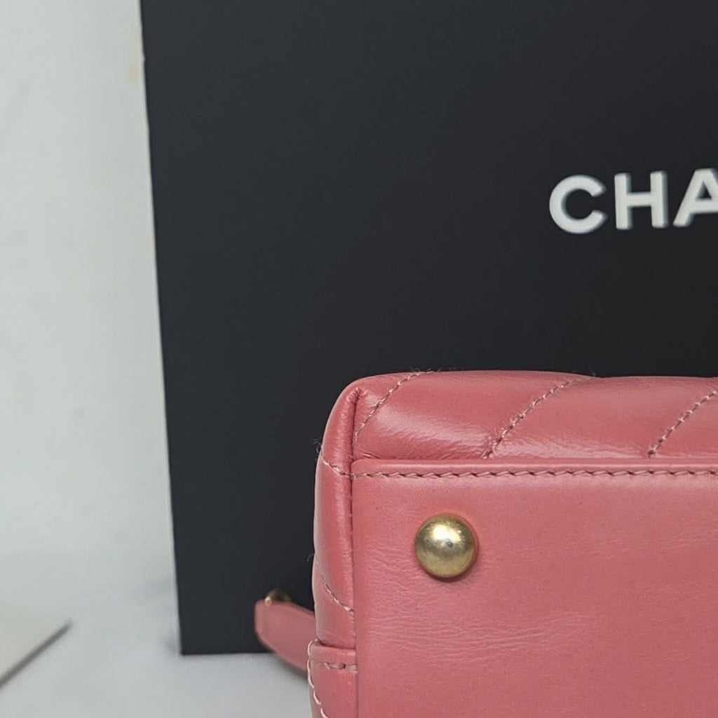 Chanel Coco Handle Small Calfskin Pink Gold