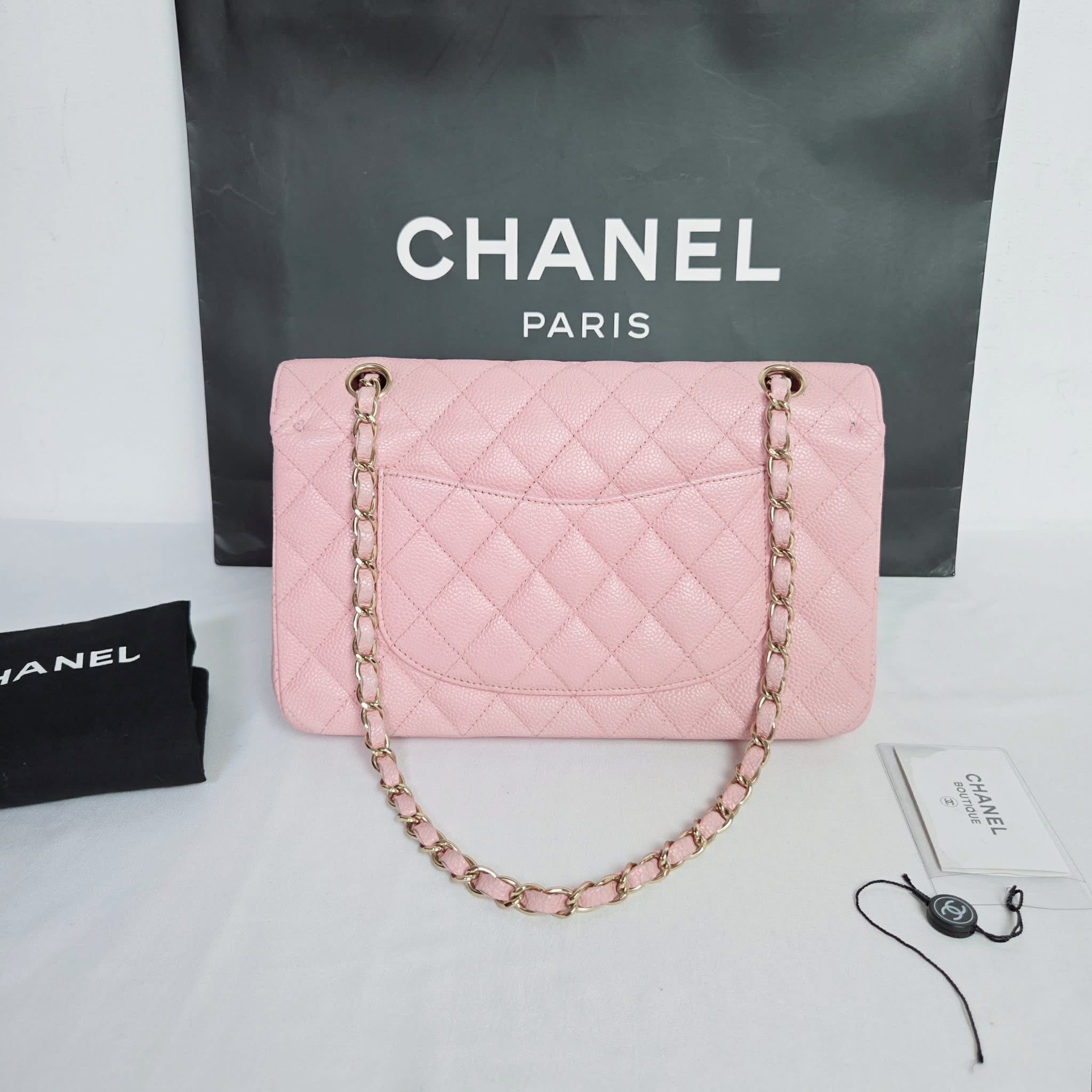 Chanel Classic Medium Caviar Light Pink Gold