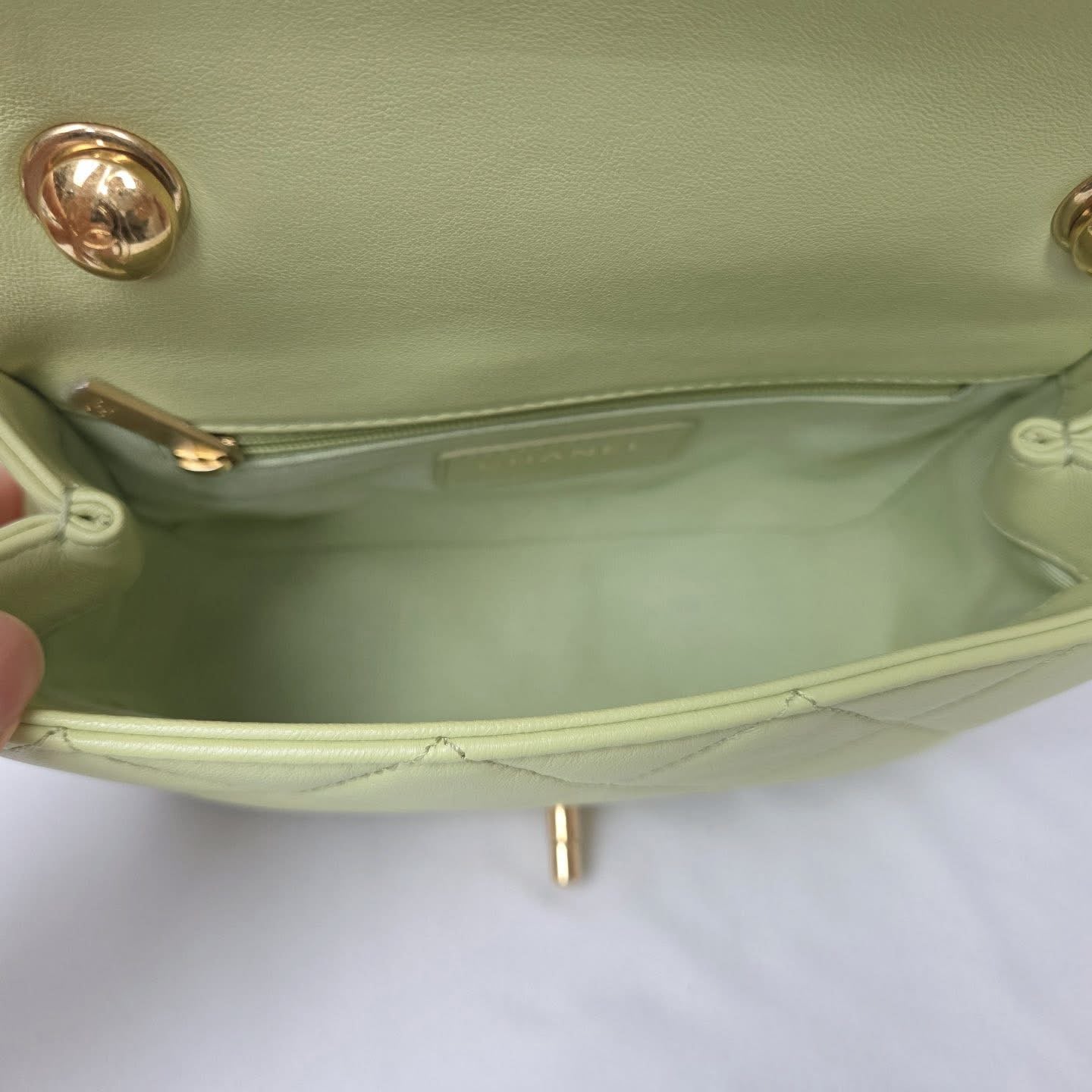 Chanel Top Handle Crossbody Lime Green GHW