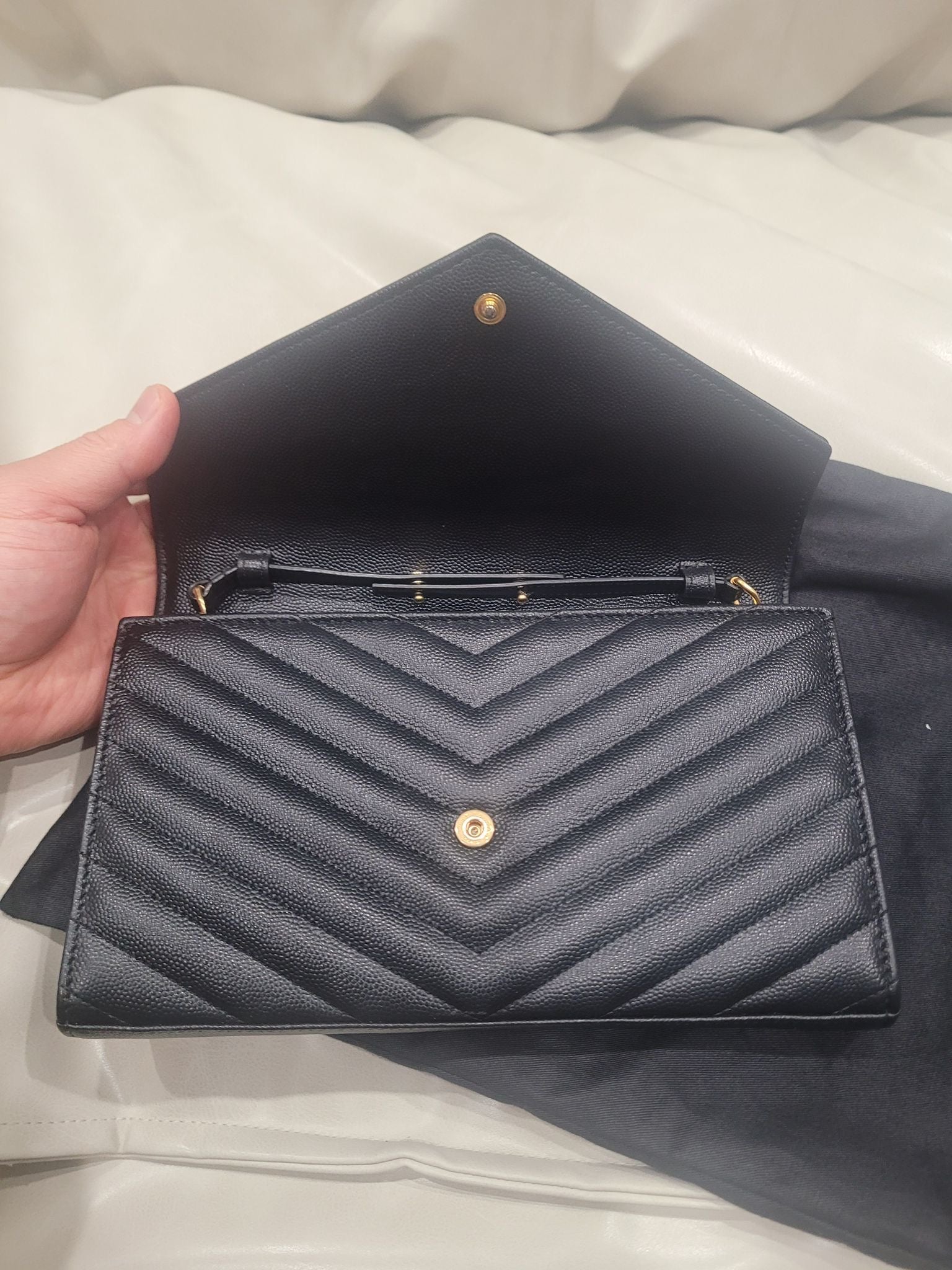 Saint Laurent Monogram Envelope Chain Wallet