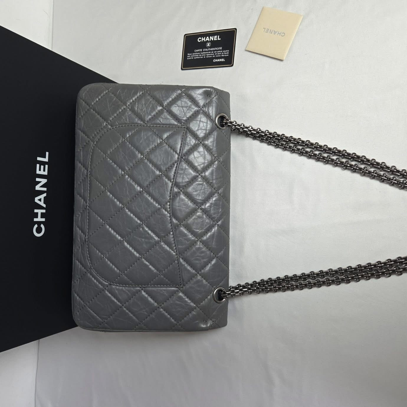 Chanel 2.55 Reissue Large Calfskin Charcoal Grey Series 14