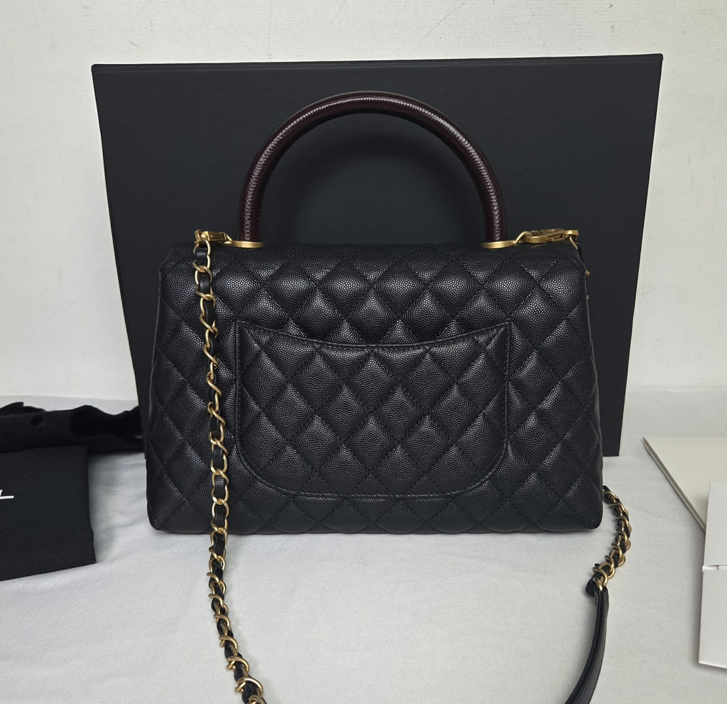 Chanel Coco Handle Medium Black Caviar GHW