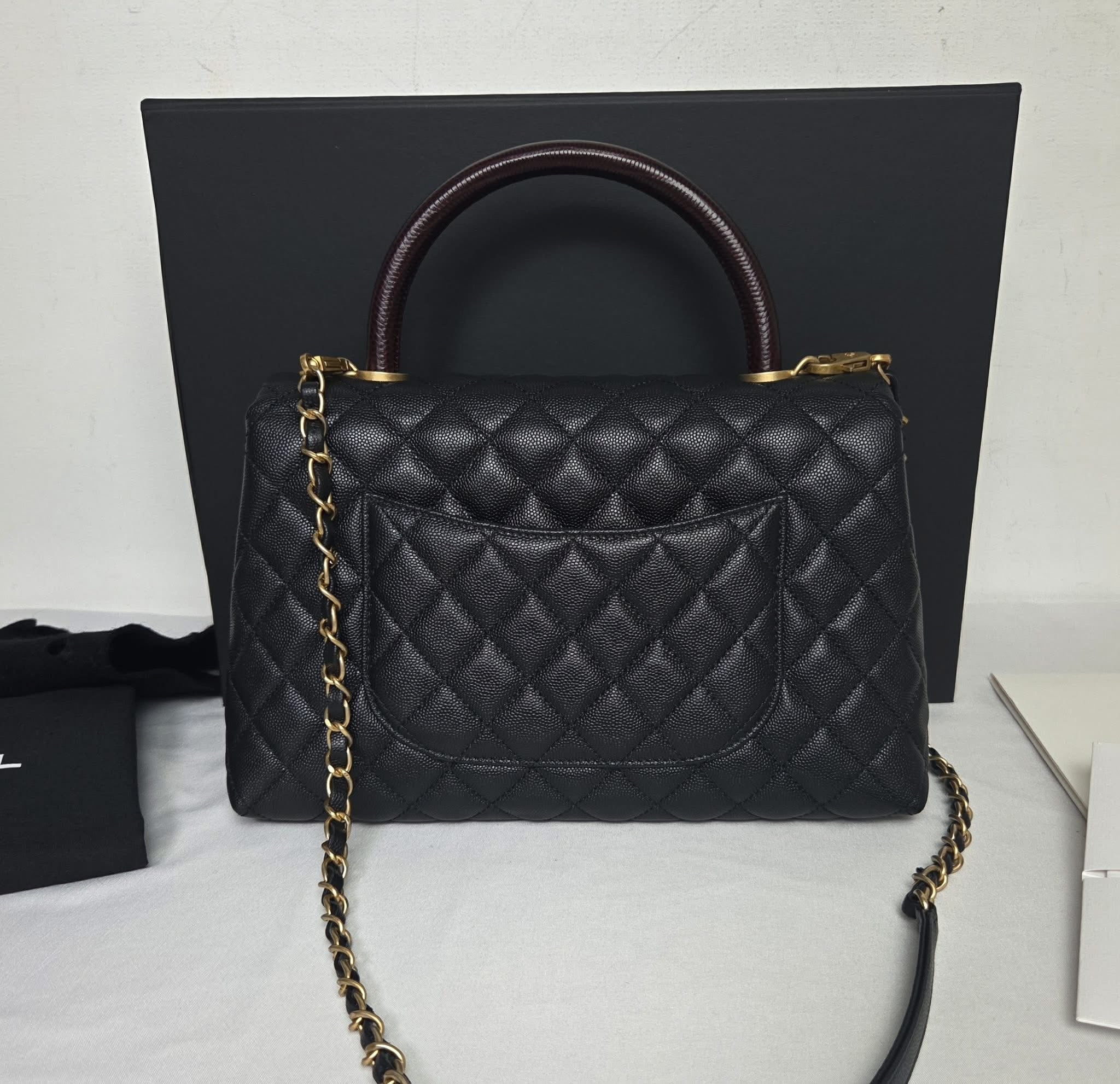 Chanel Coco Handle Medium Black Caviar GHW