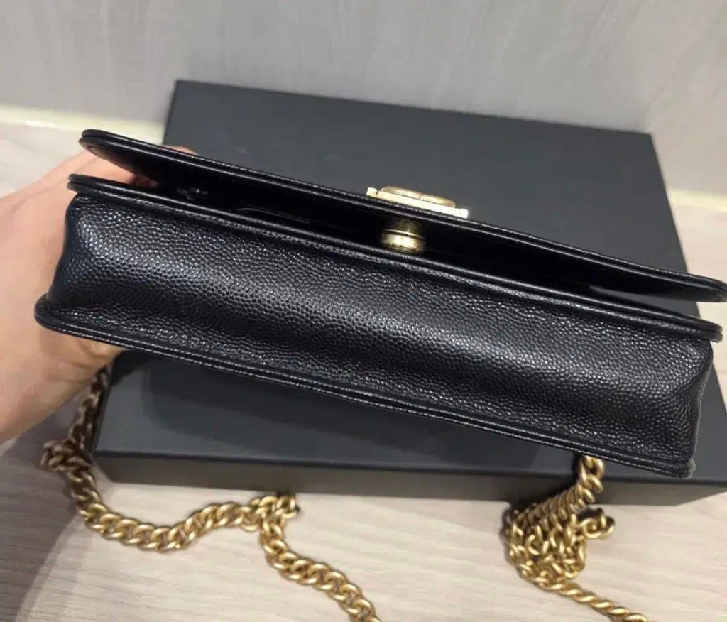 Chanel Le Boy WOC – Black Quilted Caviar Leather with Gold Hardware