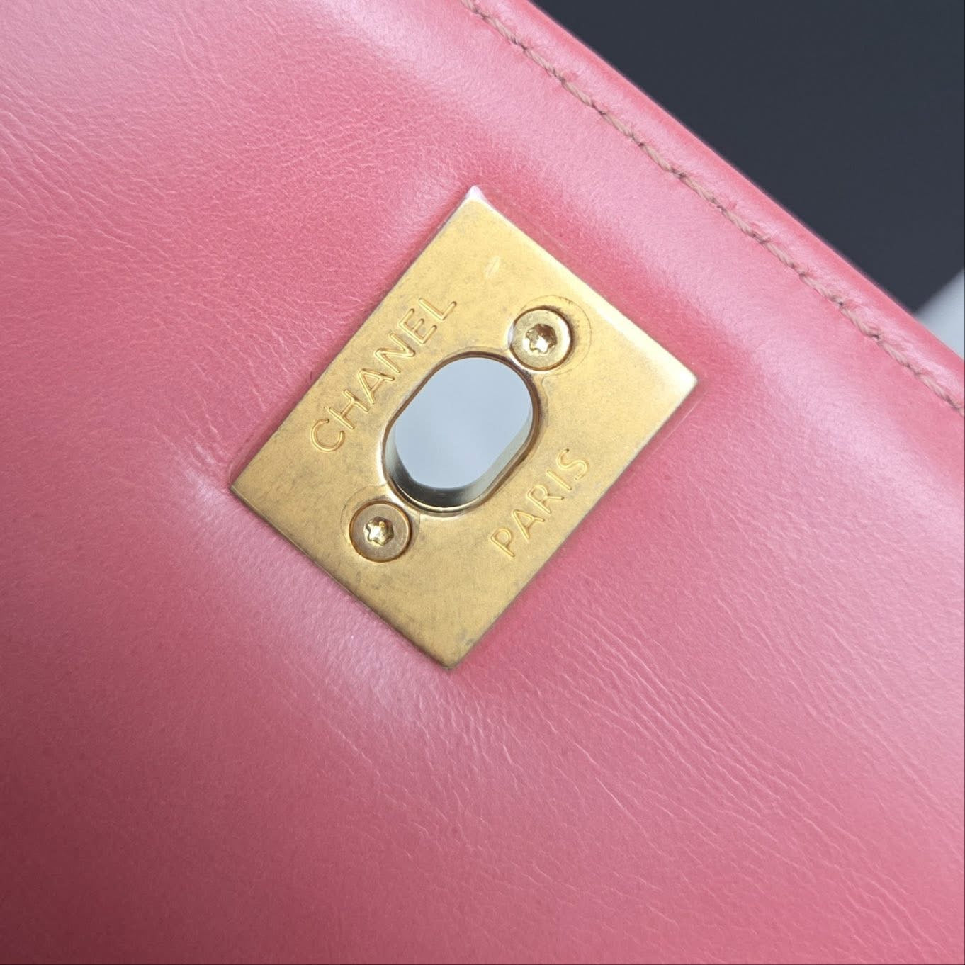 Chanel Coco Handle Small Calfskin Pink Gold