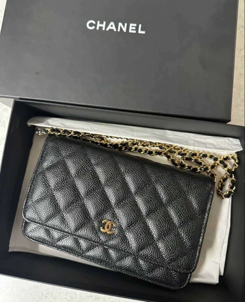 Chanel Wallet on Chain (WOC) Black Caviar GHW
