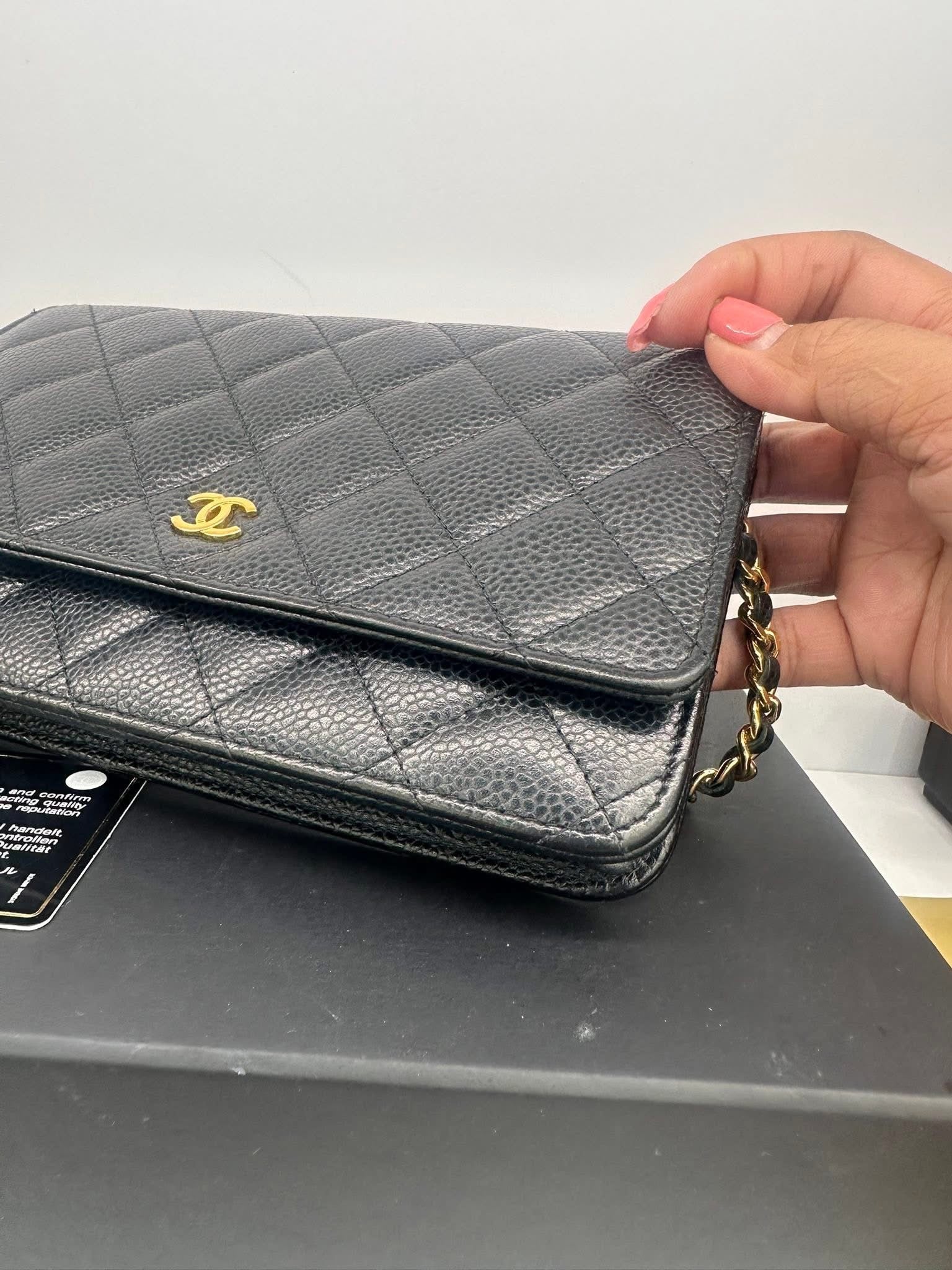 Chanel Classic Wallet on Chain WOC Black Caviar GHW Series 24