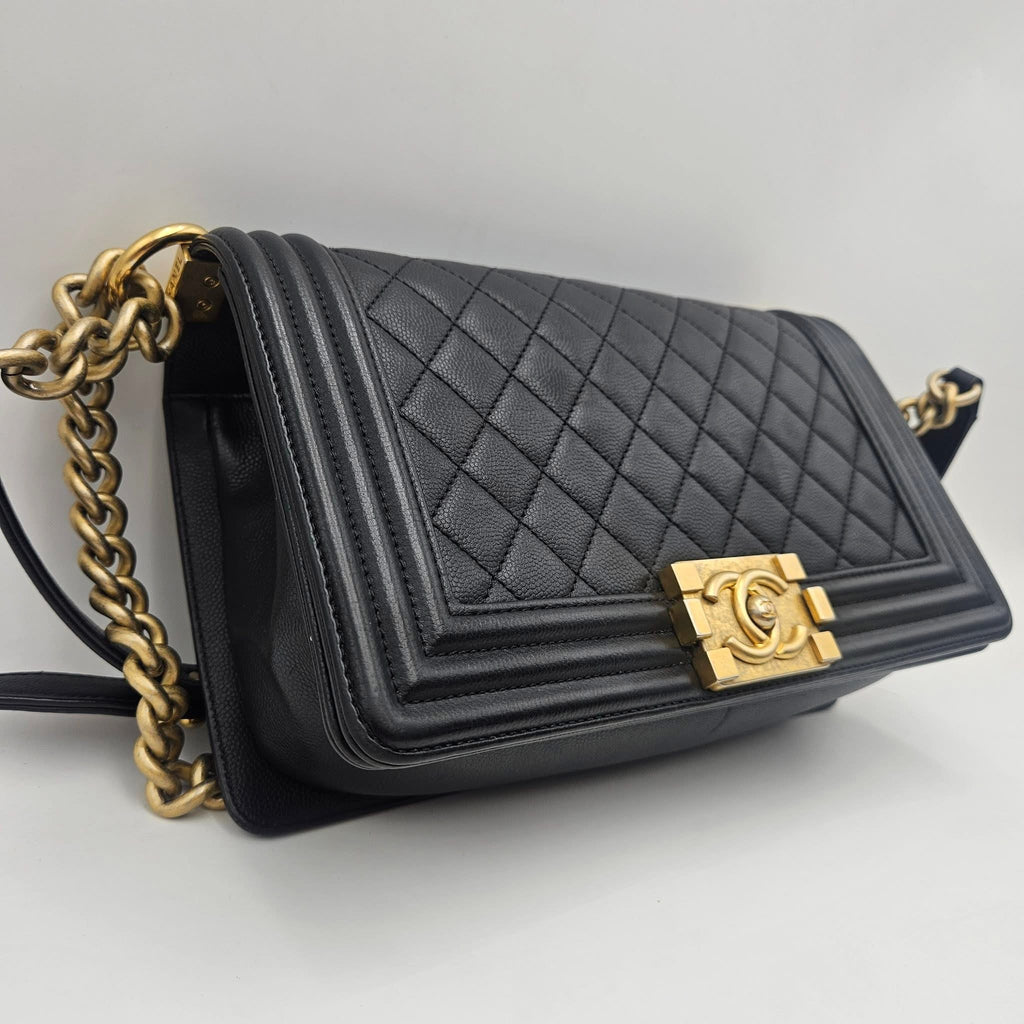 Chanel Boy Bag Medium Series 24 Black Quilted Calfskin GHW