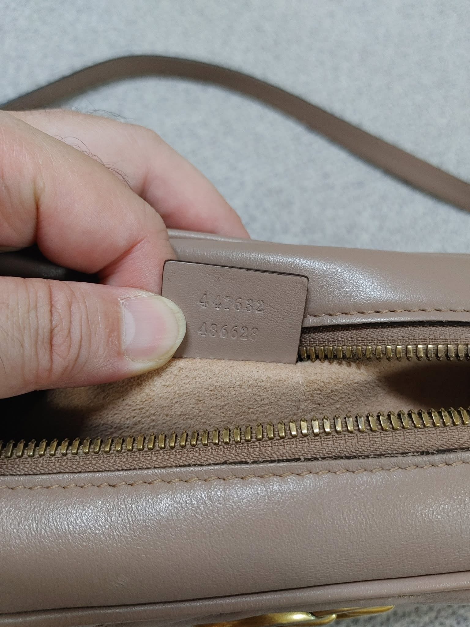 Gucci GG Marmont Matelassé Camera Bag – Dusty Nude / Taupe – Gold Hardware