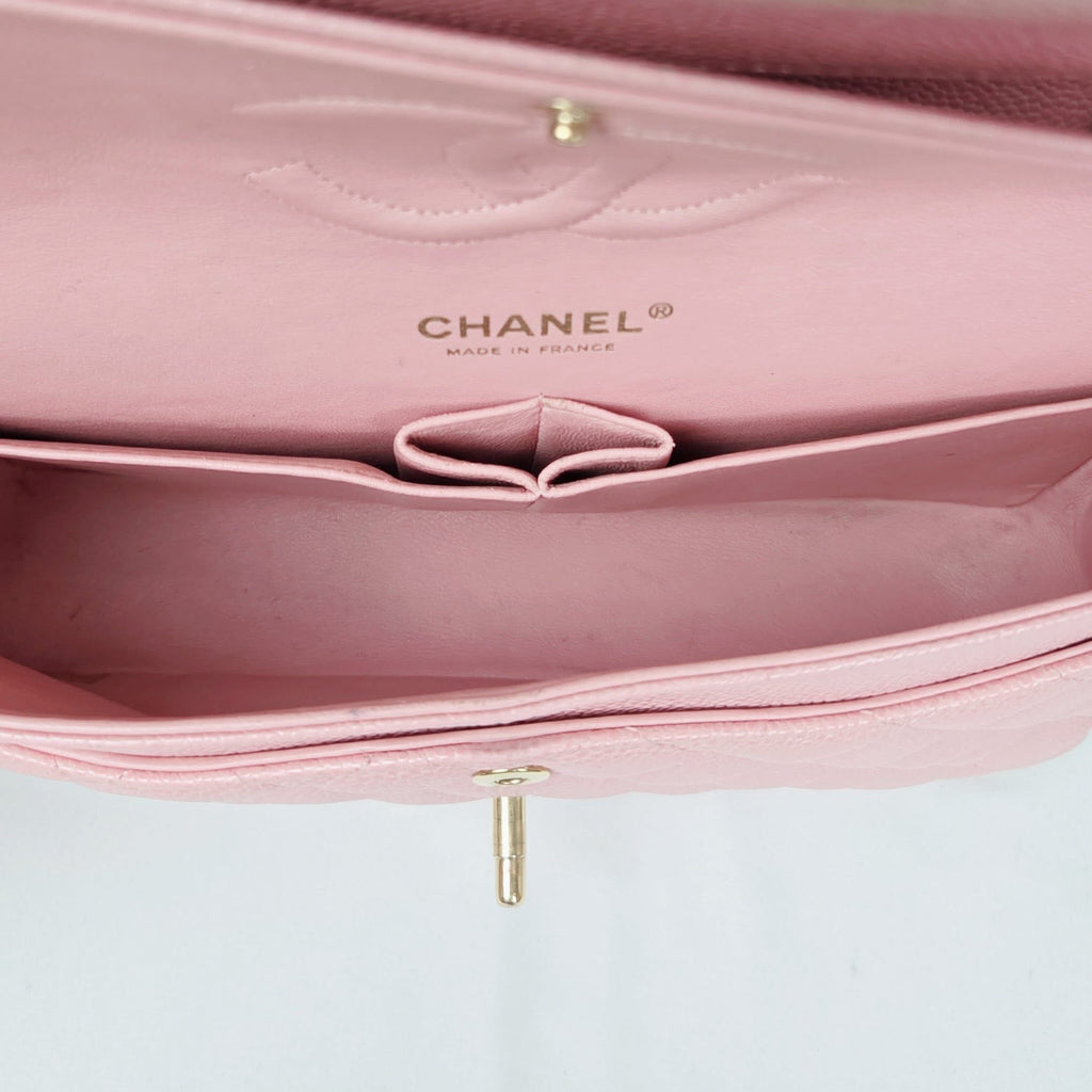 Chanel Classic Medium Caviar Light Pink Gold