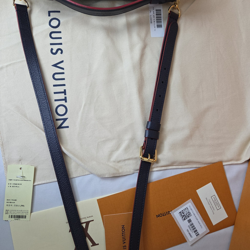 Louis Vuitton Pochette Métis bag in Marine Rouge Monogram Empreinte leather