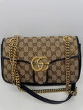 Gucci GG Marmont Small Diagonal Matelasse Bag in Original GG Canvas Beige